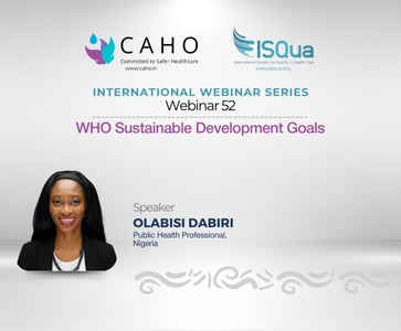 CAHO-ISQua International Webinar Series 52: WHO Sustainable Development Goals