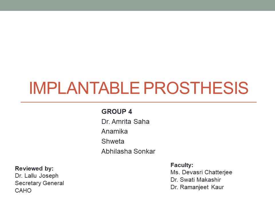 Implantable Prothesis