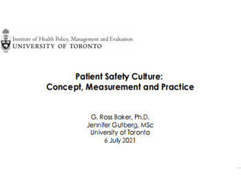 Measuring Culture Of Safety And Just Culture