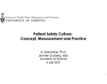 Measuring Culture Of Safety And Just Culture