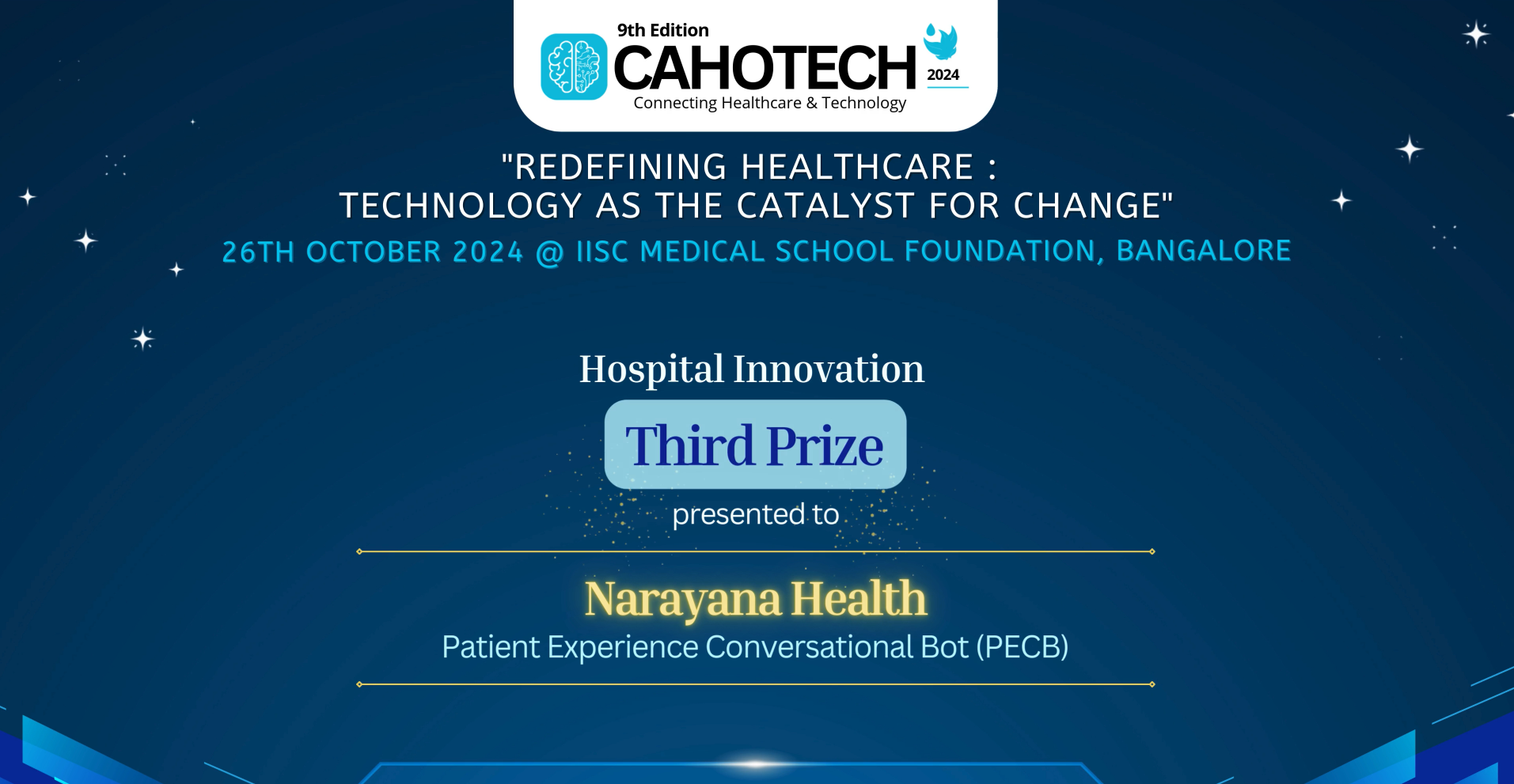 CAHOTECH 2024: Hospital Innovation - Patient Experience Conversational Bot (PECB) - Mr Rohit Uniyal