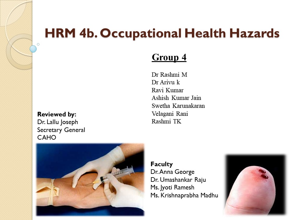 Occupational Health Hazards