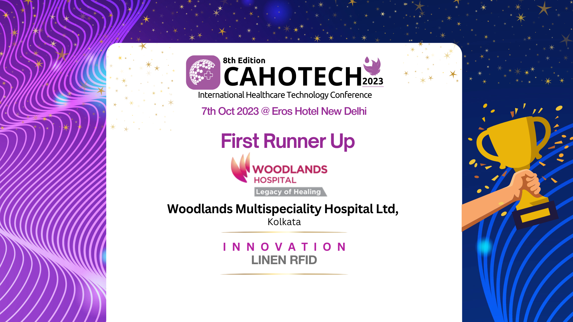 CAHOTECH 2023: Early Adoption of Technology-LINEN RFID-Mr. Arindam Dey Sarkar