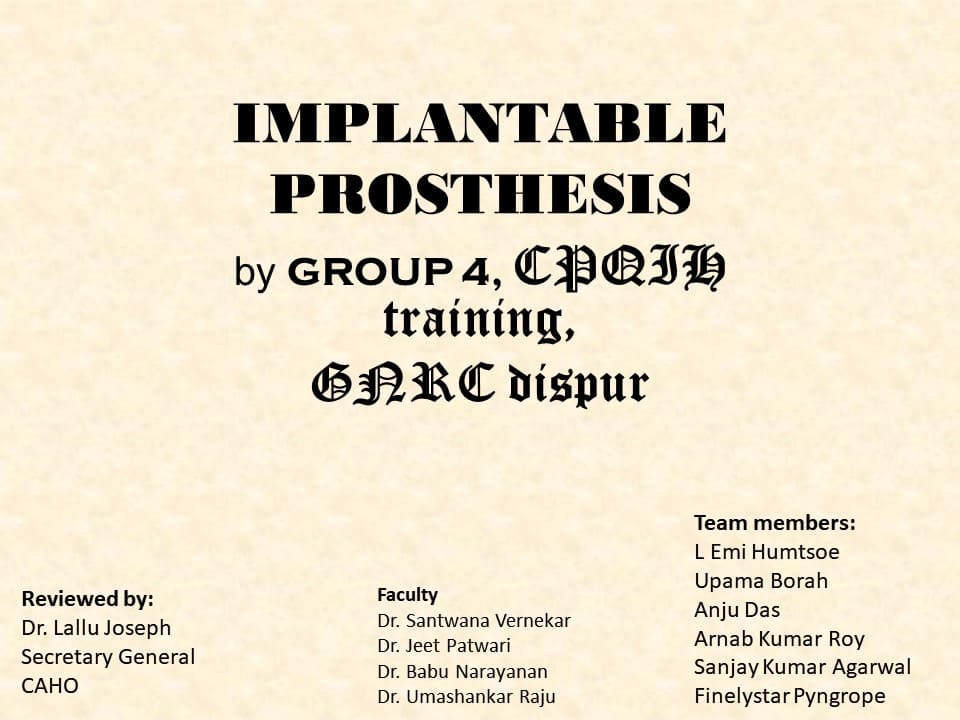 Implantable Prosthesis